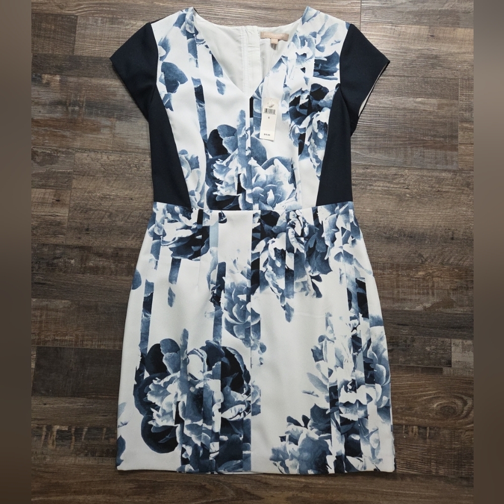 Floral Print Dress with Cap Sleeves